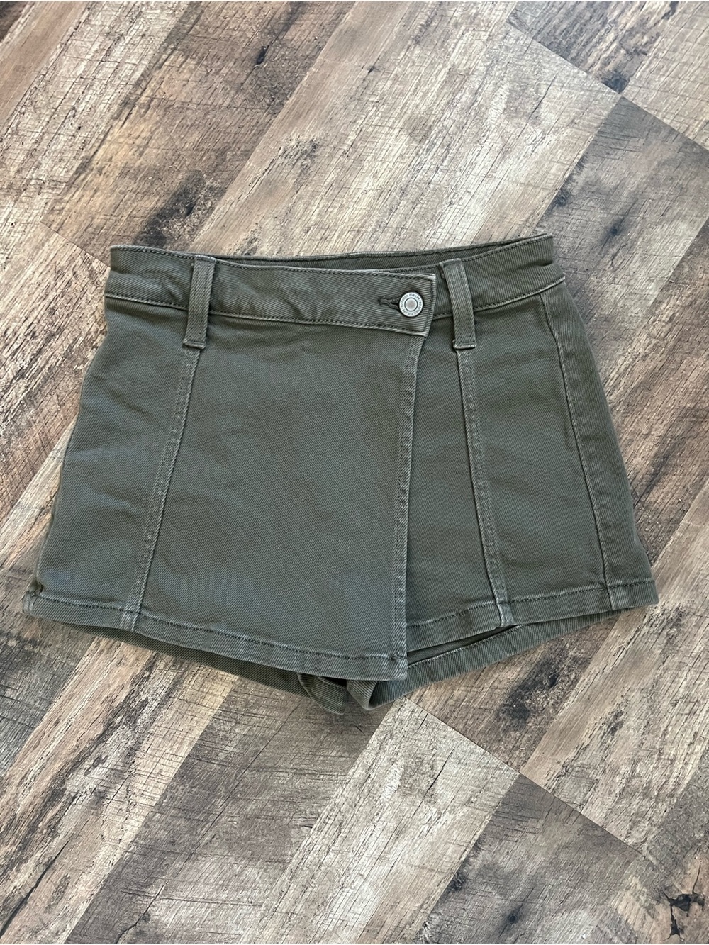 SO Olive Green Skort Shorts with Wrap Front